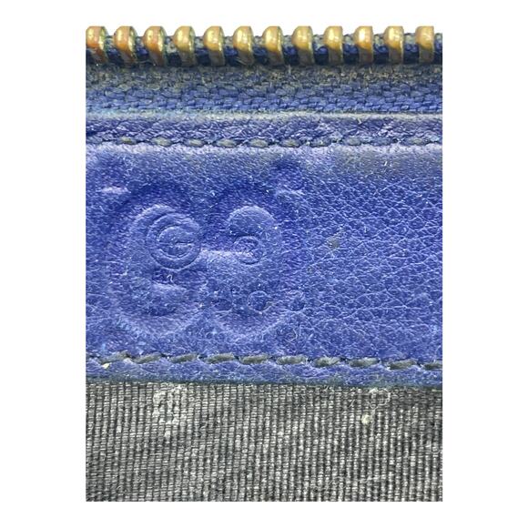 🔴 Gucci Compact Zip Wallet - Blue Guccissima Leather - Picture 6 of 7